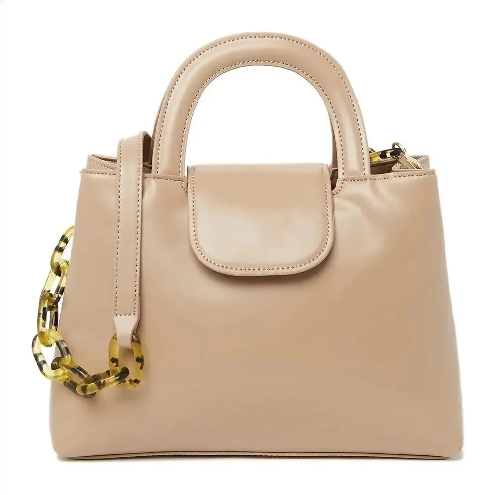 House of Want Taupe Snack Top Handle Satchel Vegan Leather NWD